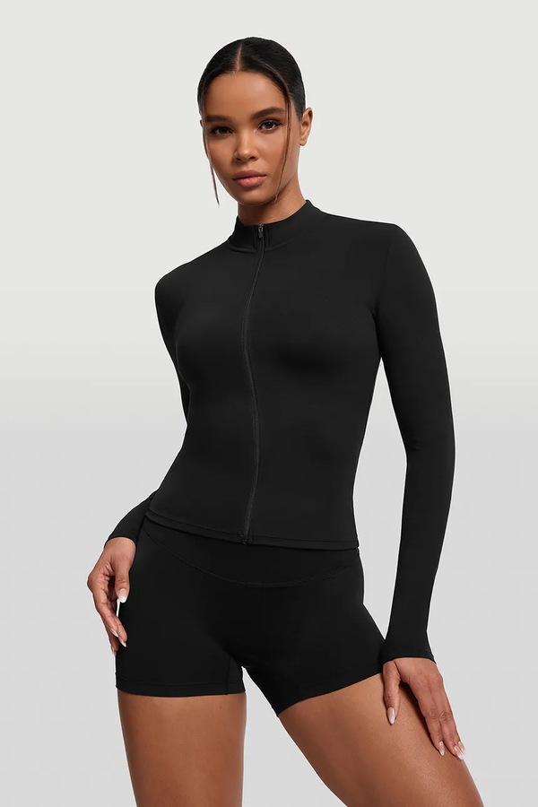 Спортивна кофта жіноча BetterMe Sleek Zip-Up колір чорний