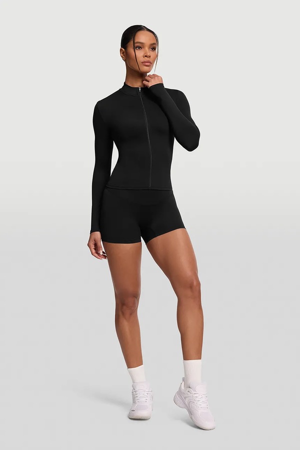 Спортивна кофта жіноча BetterMe Sleek Zip-Up колір чорний фото 2