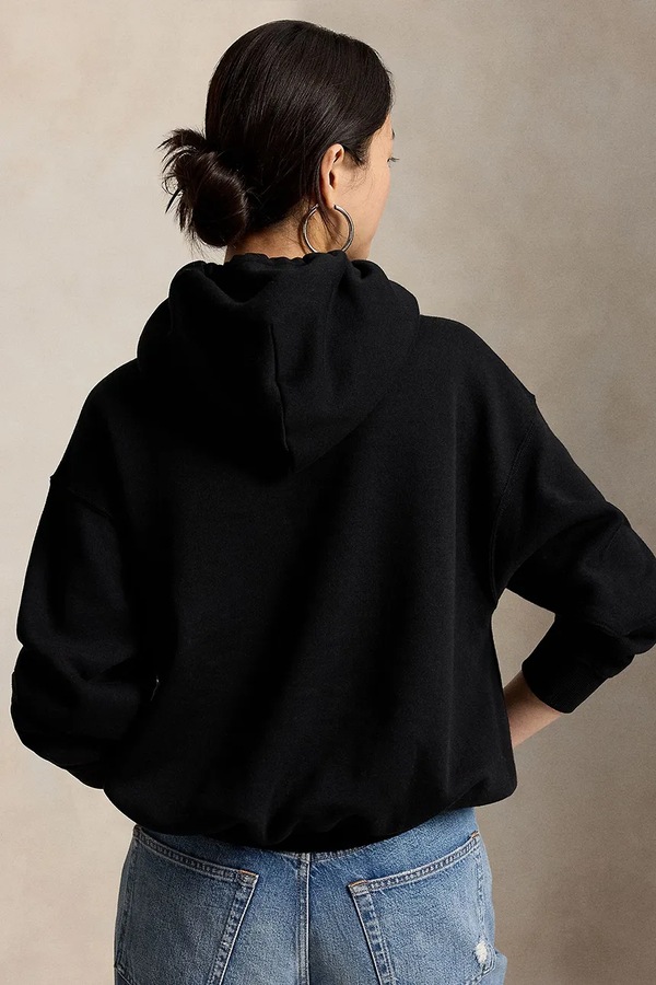 Кофта з капюшоном жіноча з бавовною Polo Ralph Lauren колір чорний фото 2