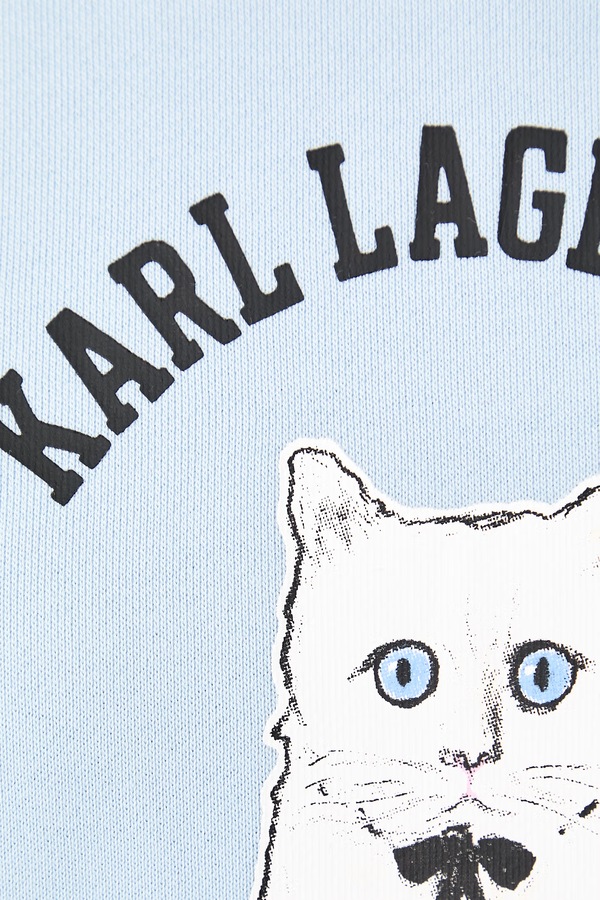 Кофта з капюшоном жіноча бавовняна Karl Lagerfeld колір блакитний фото 4