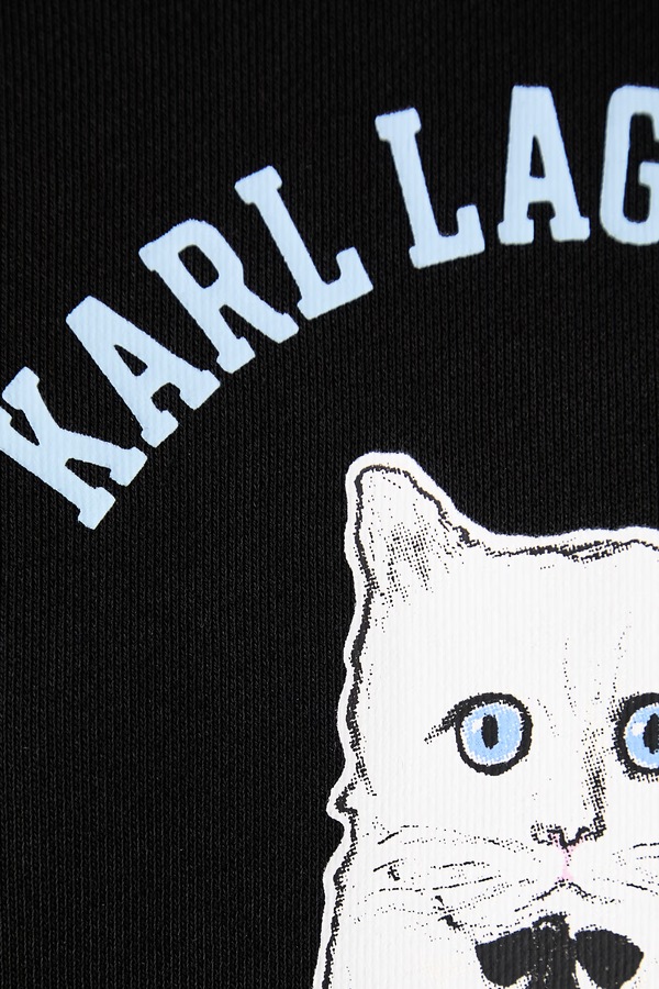 Кофта з капюшоном жіноча бавовняна Karl Lagerfeld колір чорний фото 4