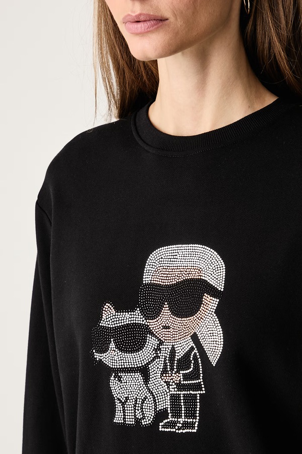 Кофта жіноча бавовняна Karl Lagerfeld колір чорний фото 2