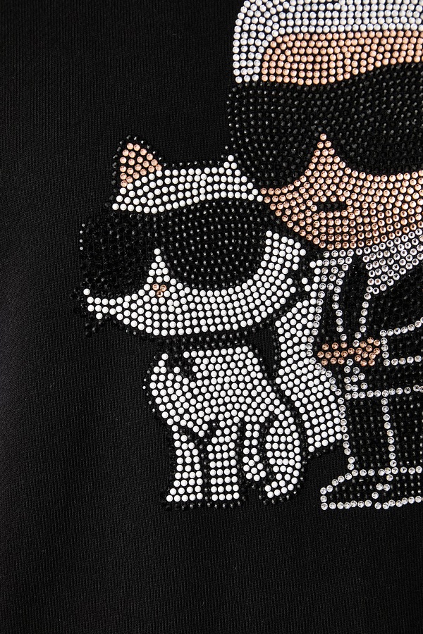 Кофта жіноча бавовняна Karl Lagerfeld колір чорний фото 4