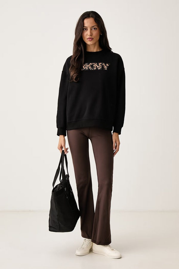 Кофта жіноча з бавовною DKNY колір чорний