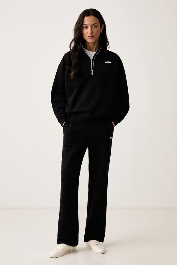 Кофта жіноча з бавовною DKNY колір чорний
