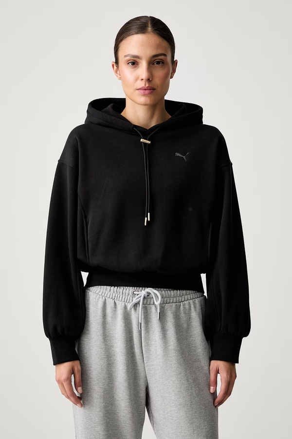 Кофта з капюшоном жіноча з бавовною Puma Hyrox колір чорний