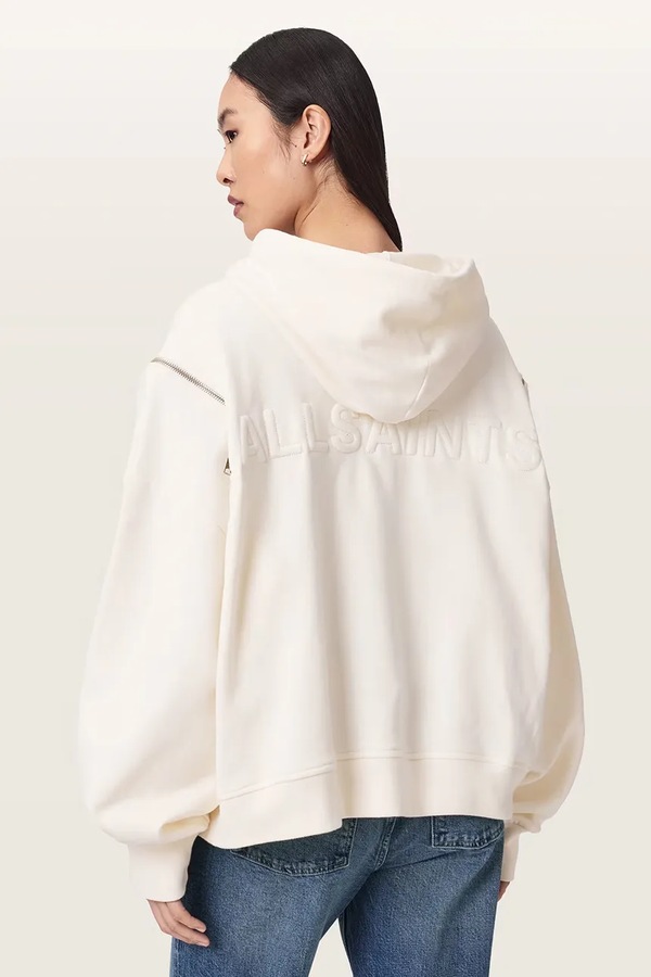 Кофта з капюшоном жіноча бавовняна AllSaints CIARA колір бежевий