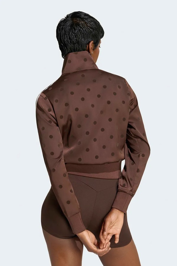 Кофта на застібці жіноча adidas Originals Satin Polka Dots колір коричневий фото 2