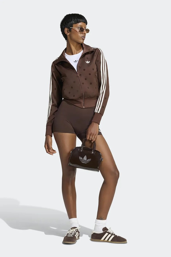 Кофта на застібці жіноча adidas Originals Satin Polka Dots колір коричневий фото 3