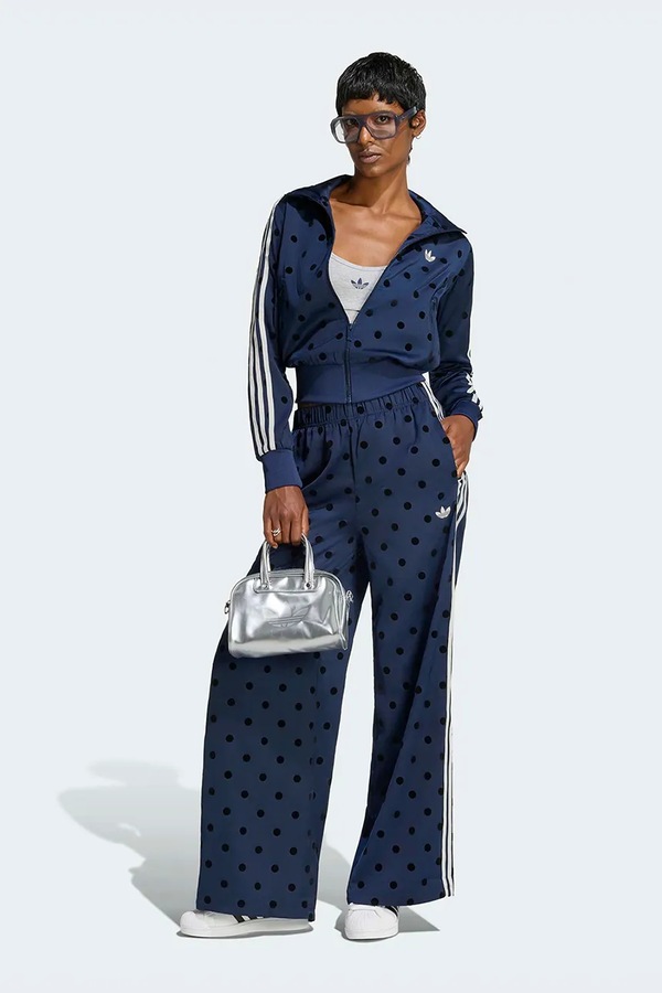 Кофта на застібці жіноча adidas Originals Satin Polka Dots колір темно-синій фото 3