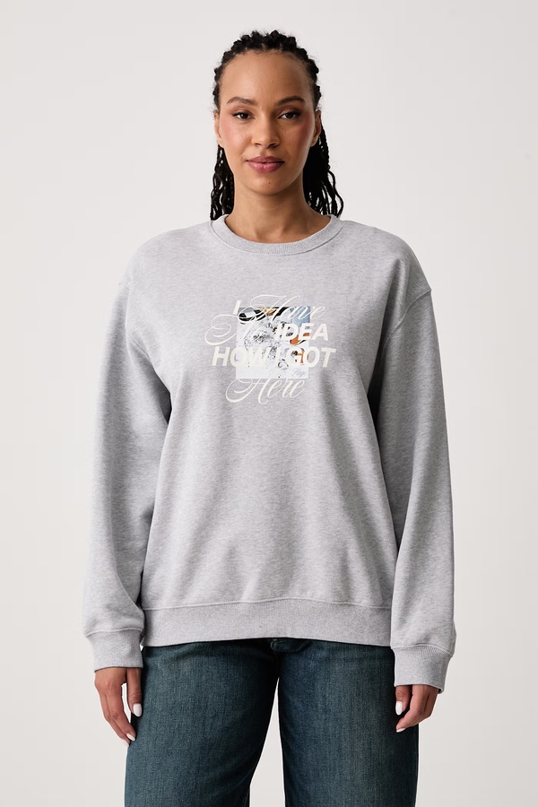 Кофта жіноча бавовняна HUGO Blue Classic Crew_B_5 колір сірий