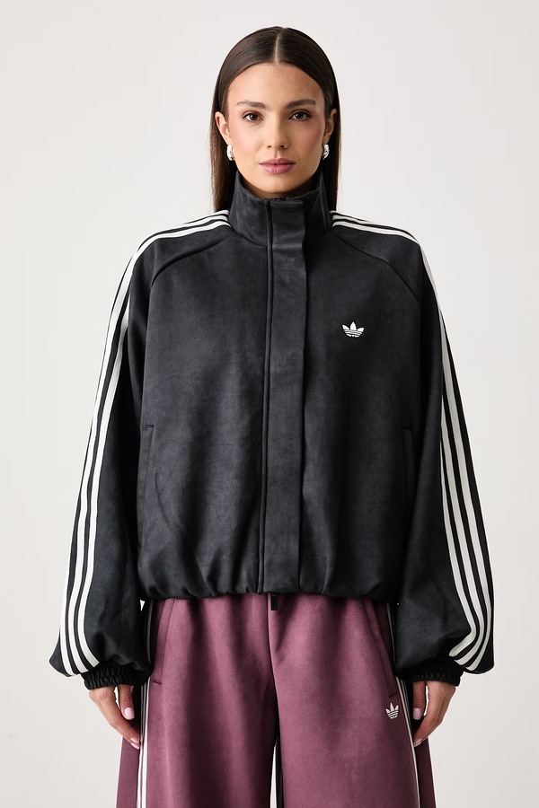 Кофта на застібці жіноча adidas Originals Adilenium Season 6 Faux Suede колір чорний