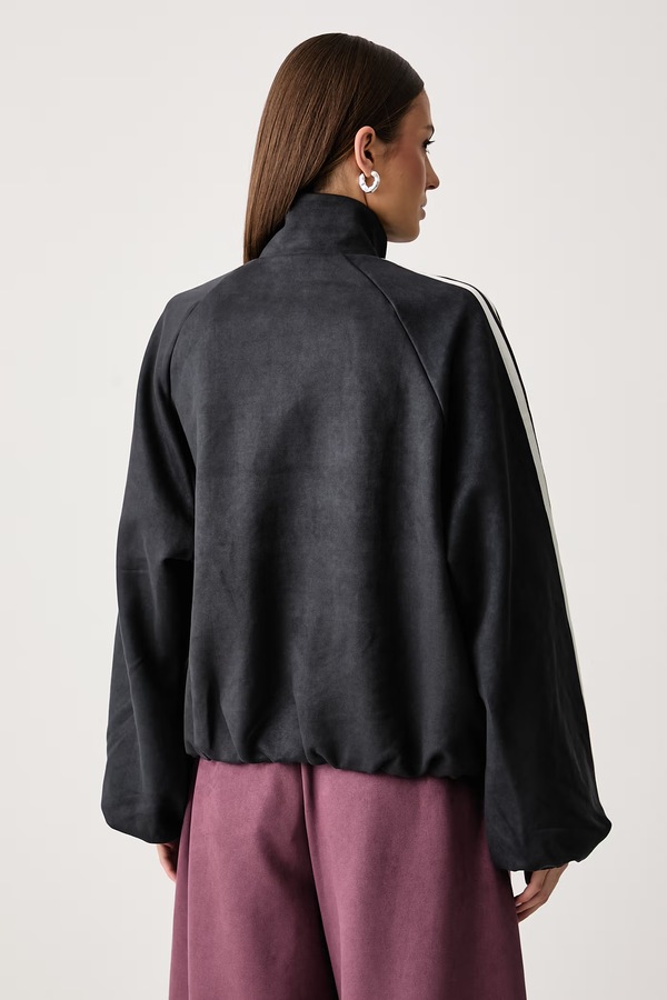 Кофта на застібці жіноча adidas Originals Adilenium Season 6 Faux Suede колір чорний фото 3