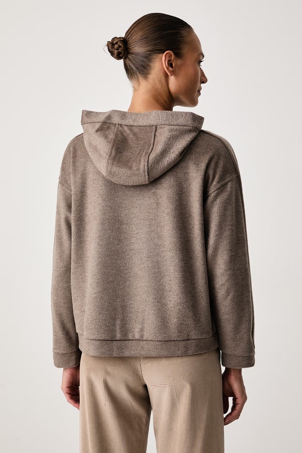 Кофта з капюшоном жіноча з додаванням вовни Weekend Max Mara WKDVETRINO колір коричневий фото 3