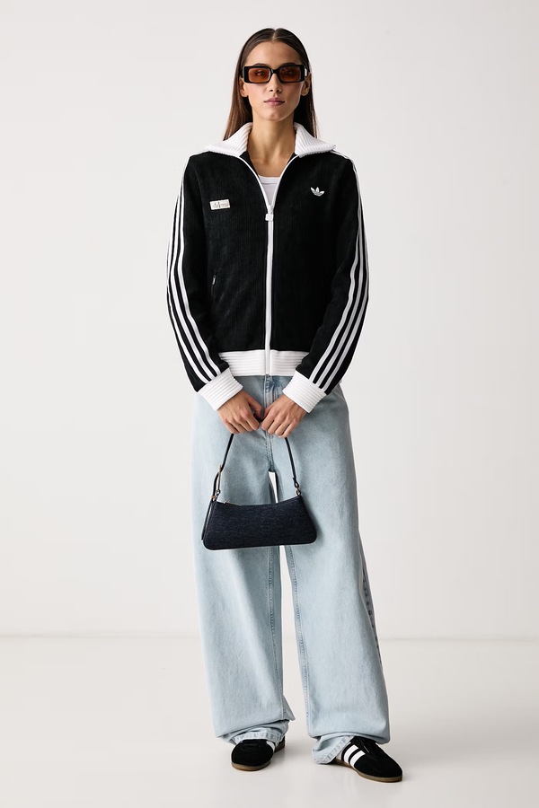 Кофта на застібці жіноча з бавовною adidas Originals Adiluna Season 2 x Jennie колір чорний