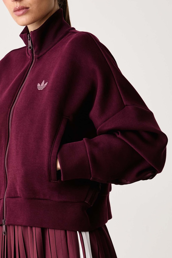 Кофта на застібці жіноча adidas Originals Spacer колір бордовий фото 4