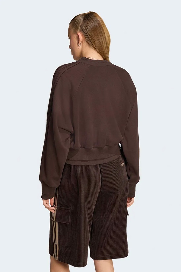 Кофта жіноча бавовняна adidas Originals Winterized Double колір коричневий фото 2