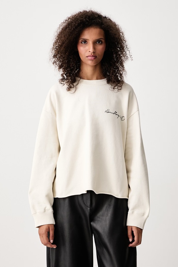 Кофта оверсайз жіноча бавовняна MM6 Maison Margiela колір бежевий