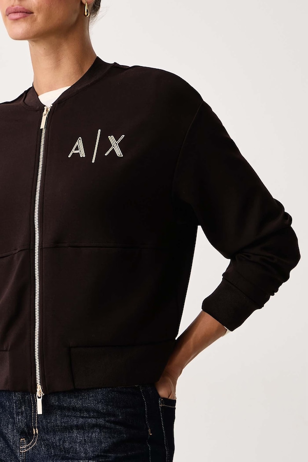 Кофта на застібці жіноча з віскозою Armani Exchange колір коричневий фото 4