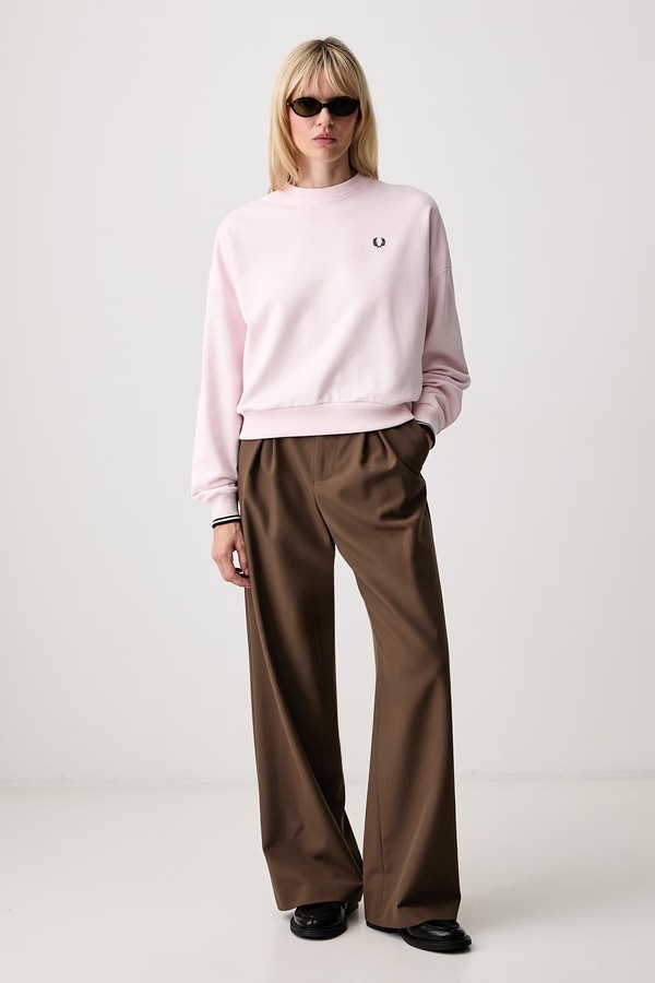 Кофта оверсайз женская хлопковая Fred Perry цвет розовый