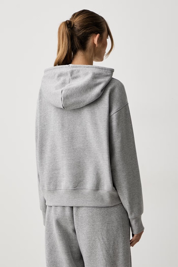 Кофта з капюшоном жіноча з бавовною The North Face Essential колір сірий фото 3