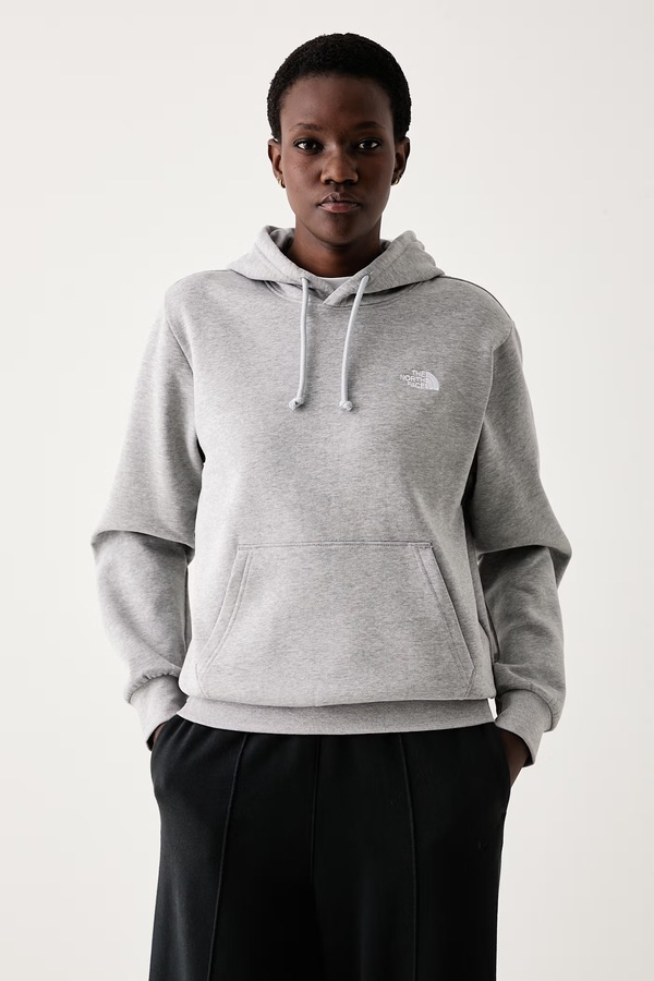 Кофта з капюшоном жіноча з бавовною The North Face Evolution колір сірий