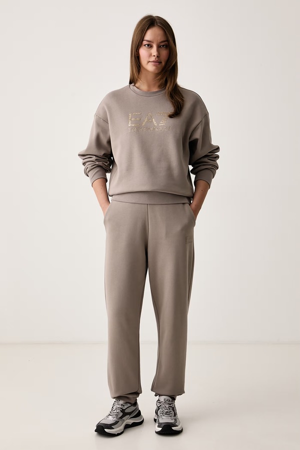 Кофта женская с хлопком EA7 Emporio Armani цвет бежевый