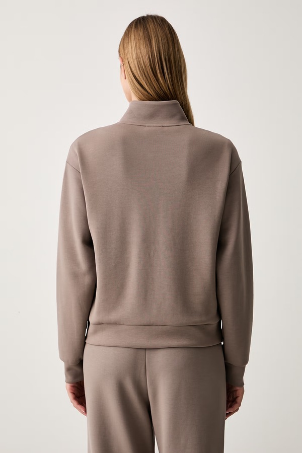 Кофта на застібці жіноча з модалем EA7 Emporio Armani колір коричневий фото 2