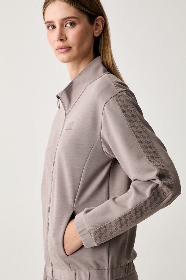 Кофта на застібці з капюшоном жіноча EA7 Emporio Armani колір коричневий фото 4