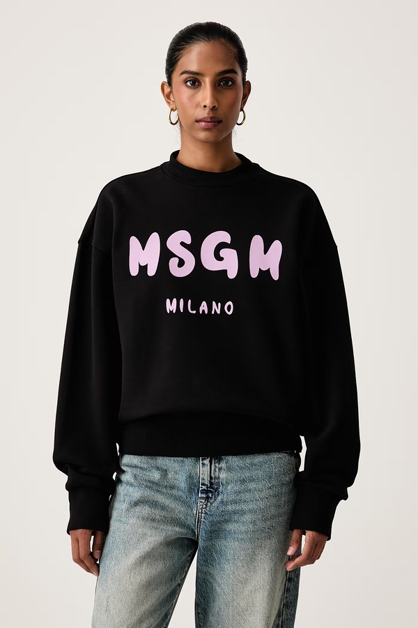 Кофта с капюшоном женская хлопковая MSGM цвет черный