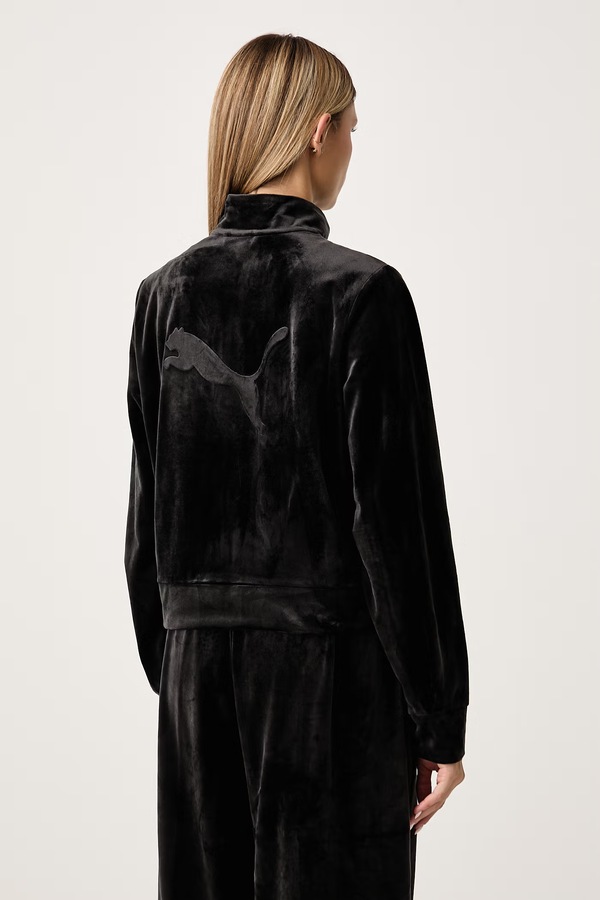 Кофта на застібці жіноча велюрова Puma Essentials Elevated колір чорний фото 3