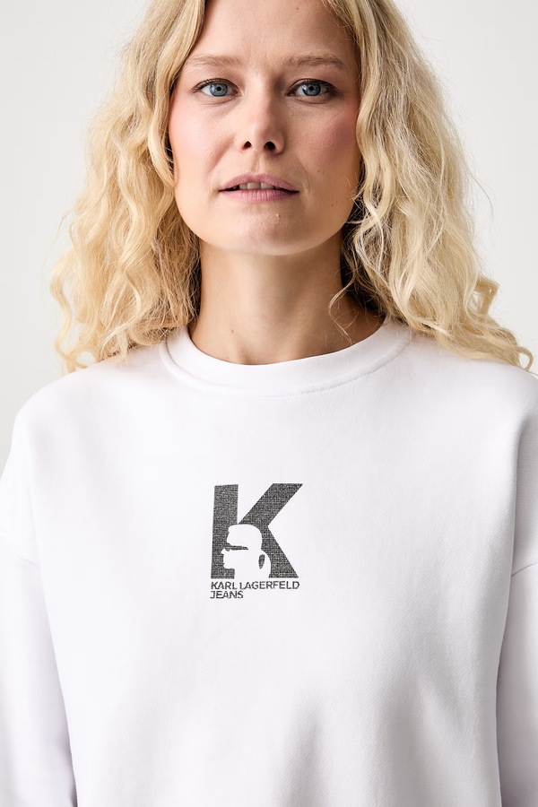 Кофта жіноча бавовняна Karl Lagerfeld Jeans колір білий фото 4