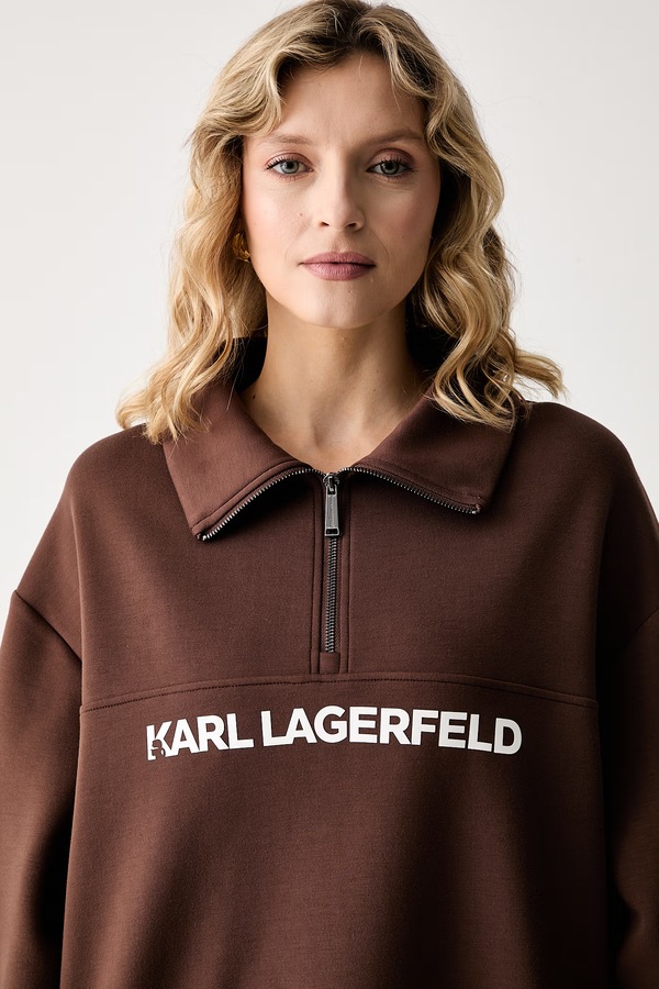 Кофта жіноча з віскозою Karl Lagerfeld колір коричневий фото 4