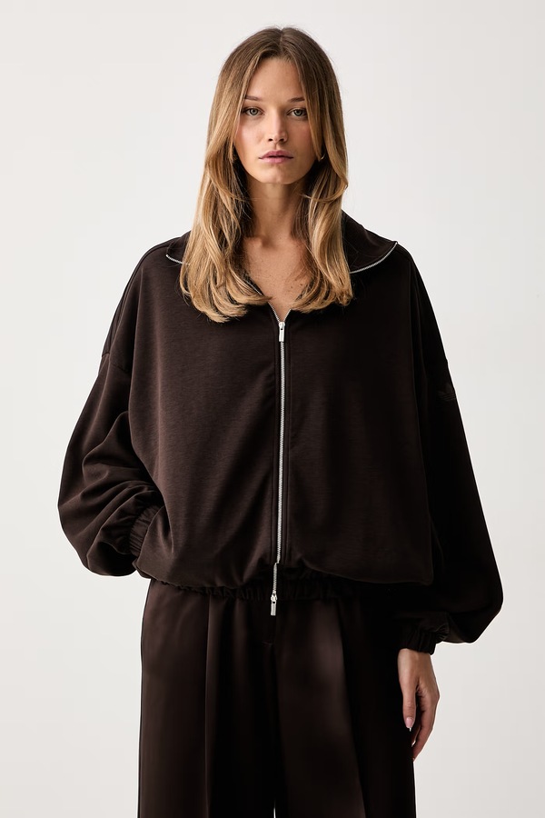 Кофта на застібці жіноча adidas Originals колір коричневий