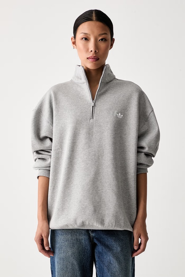 Кофта жіноча з бавовною adidas Originals Essentials колір сірий