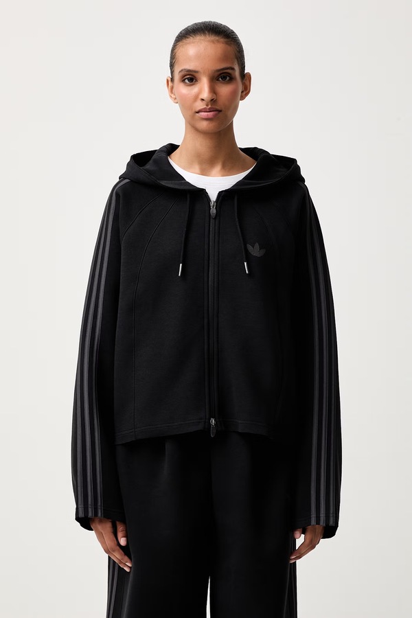 Жіноча кофта на застібці з капюшоном з бавовною adidas Originals SST 2.0 колір чорний
