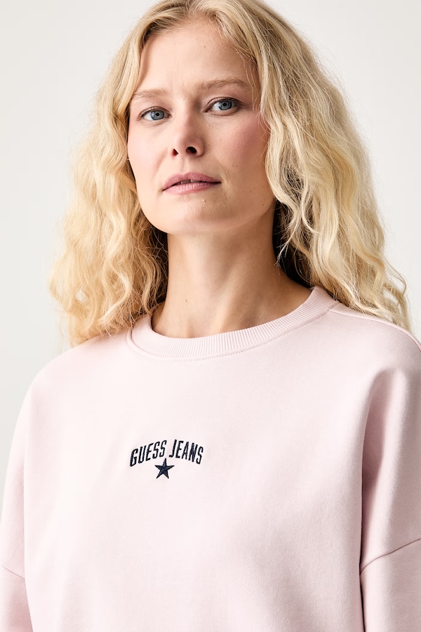 Кофта жіноча бавовняна Guess Jeans колір рожевий фото 4