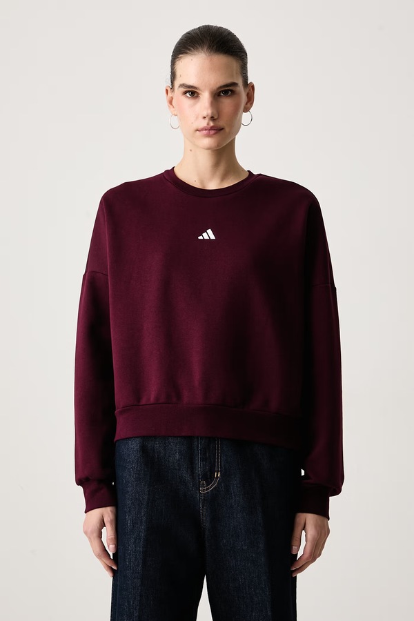 Кофта жіноча з бавовною adidas Soft Lux колір бордовий