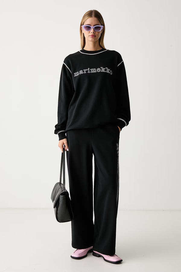 Кофта оверсайз жіноча бавовняна Marimekko колір чорний фото 2