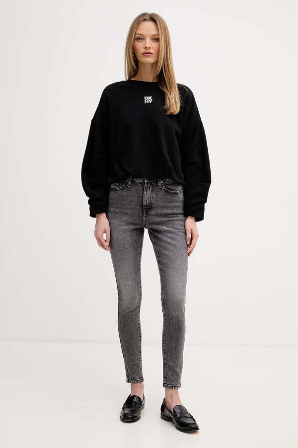Кофта жіноча бавовняна DKNY колір чорний