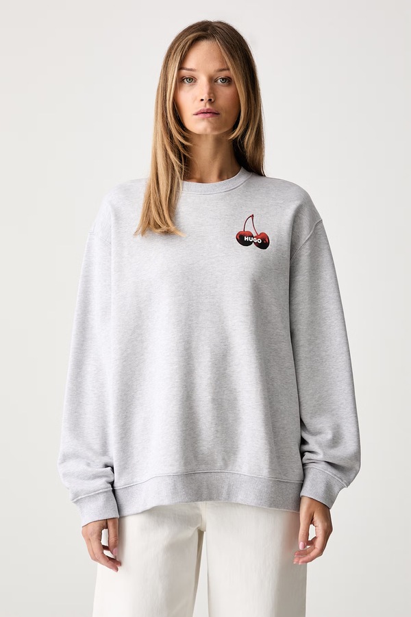 Кофта женская хлопковая HUGO Blue Classic Crew_B_4 цвет серый фото 2