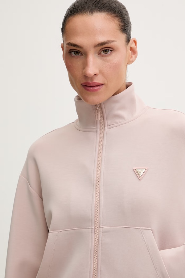 Кофта, що розстібається жіноча з модалем Guess OLYMPE колір бежевий фото 4