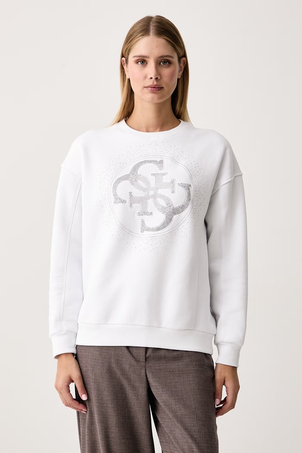 Кофта жіноча з бавовною Guess колір білий
