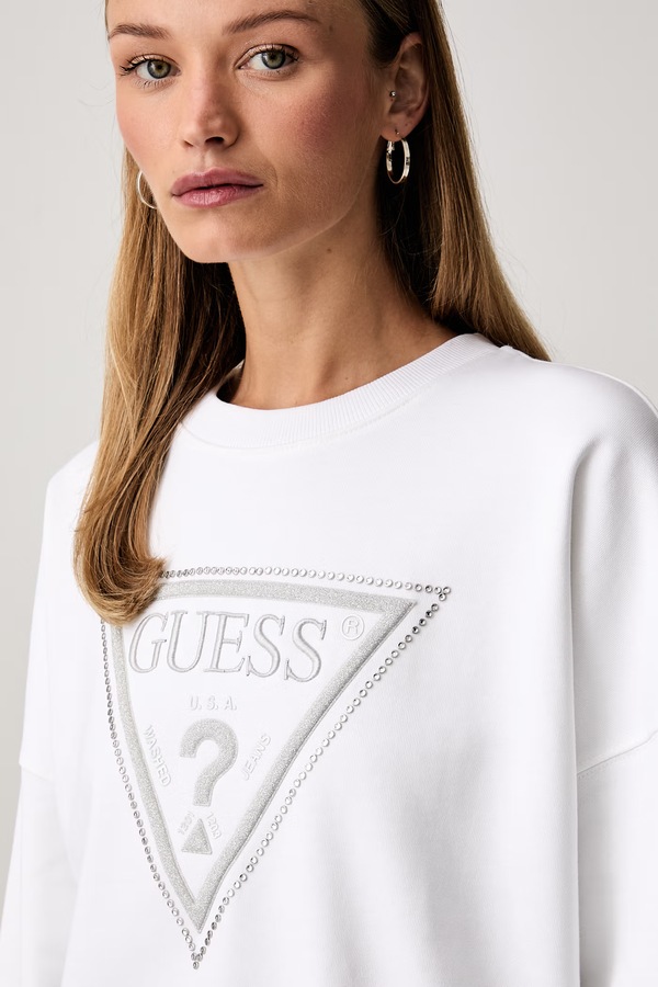 Кофта жіноча бавовняна Guess колір білий фото 4