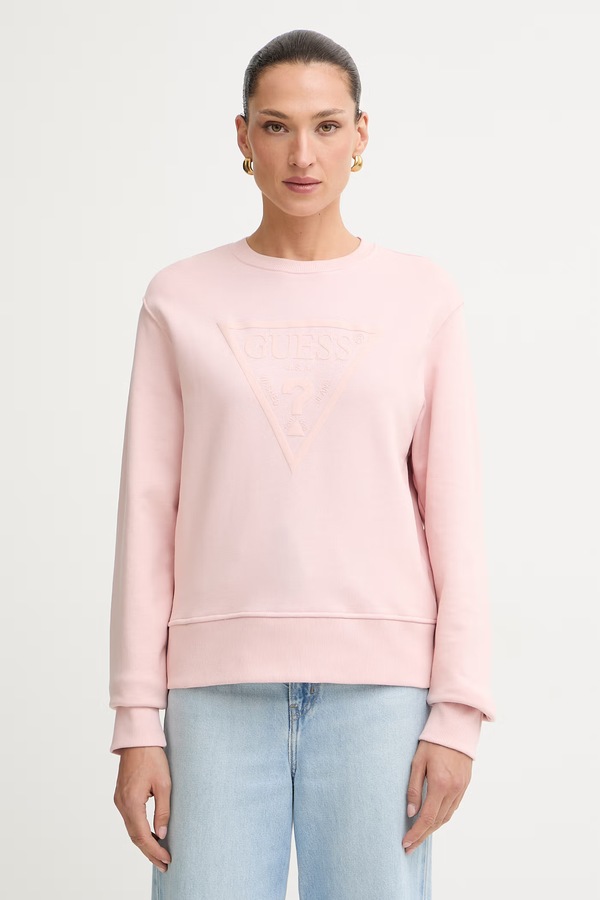Кофта жіноча з бавовною Guess колір рожевий