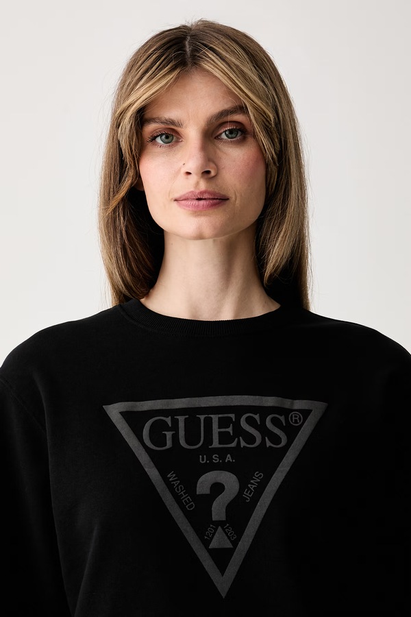 Кофта жіноча з бавовною Guess колір чорний фото 4