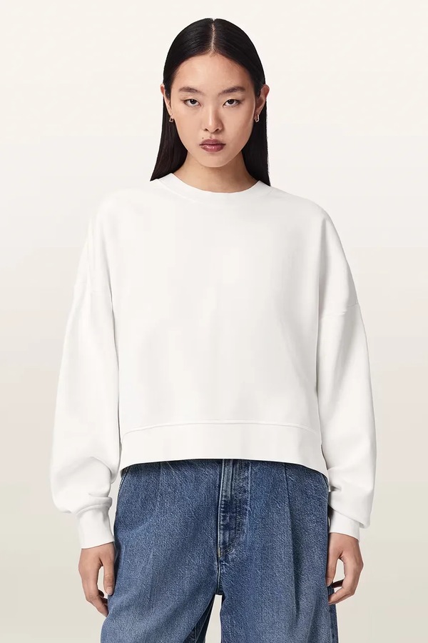 Кофта жіноча з бавовною AllSaints ESME колір бежевий