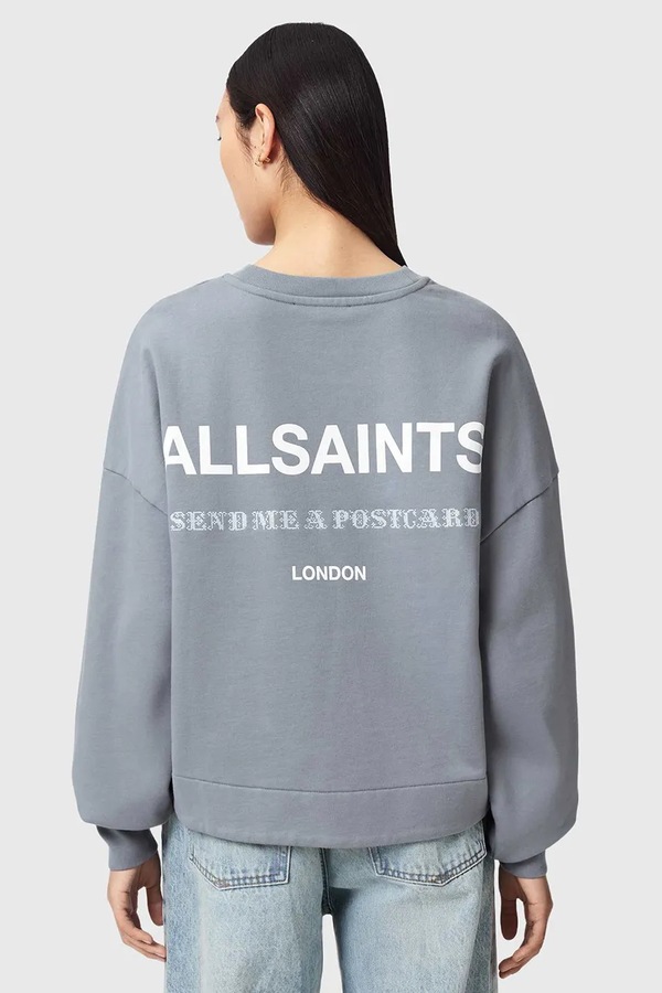 Кофта оверсайз жіноча бавовняна AllSaints DREAMER колір блакитний