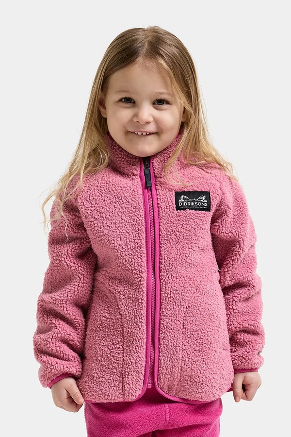 Кофта на застібці дитяча флісова Didriksons GIBBS KIDS FULLZIP 2 колір рожевий