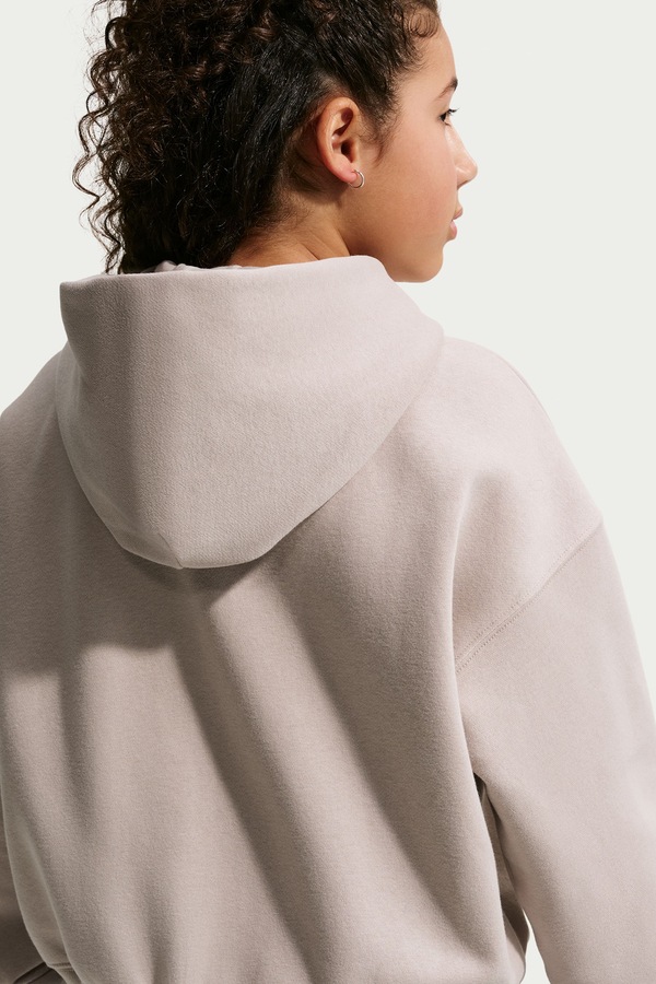 Кофта на застібці з капюшоном дитяча з бавовною Nike Sportswear Studio Fleece колір сірий фото 3